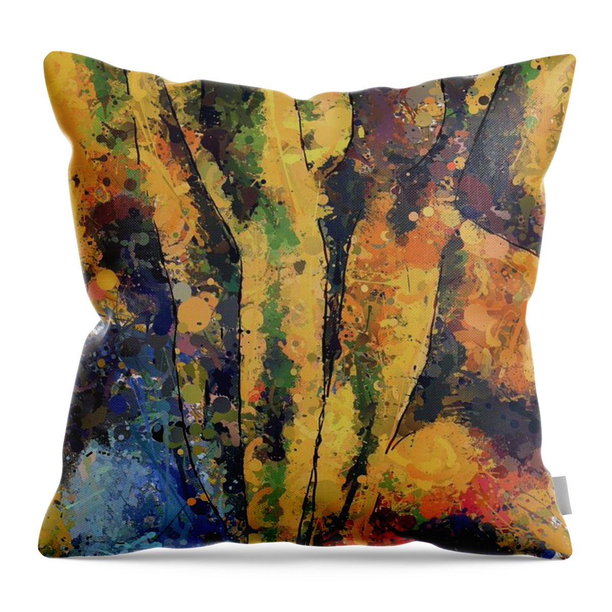 Abstract Throw Pillow featuring the digital art Seated Mary by Dragica Micki Fortuna