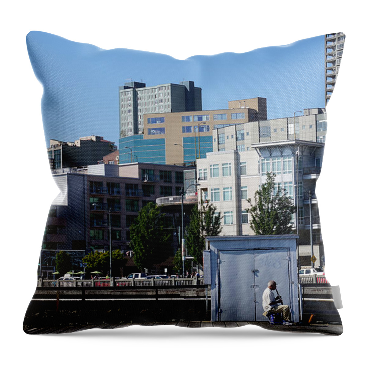 Seattle Throw Pillow featuring the photograph Seattle Lines by Cathy Anderson