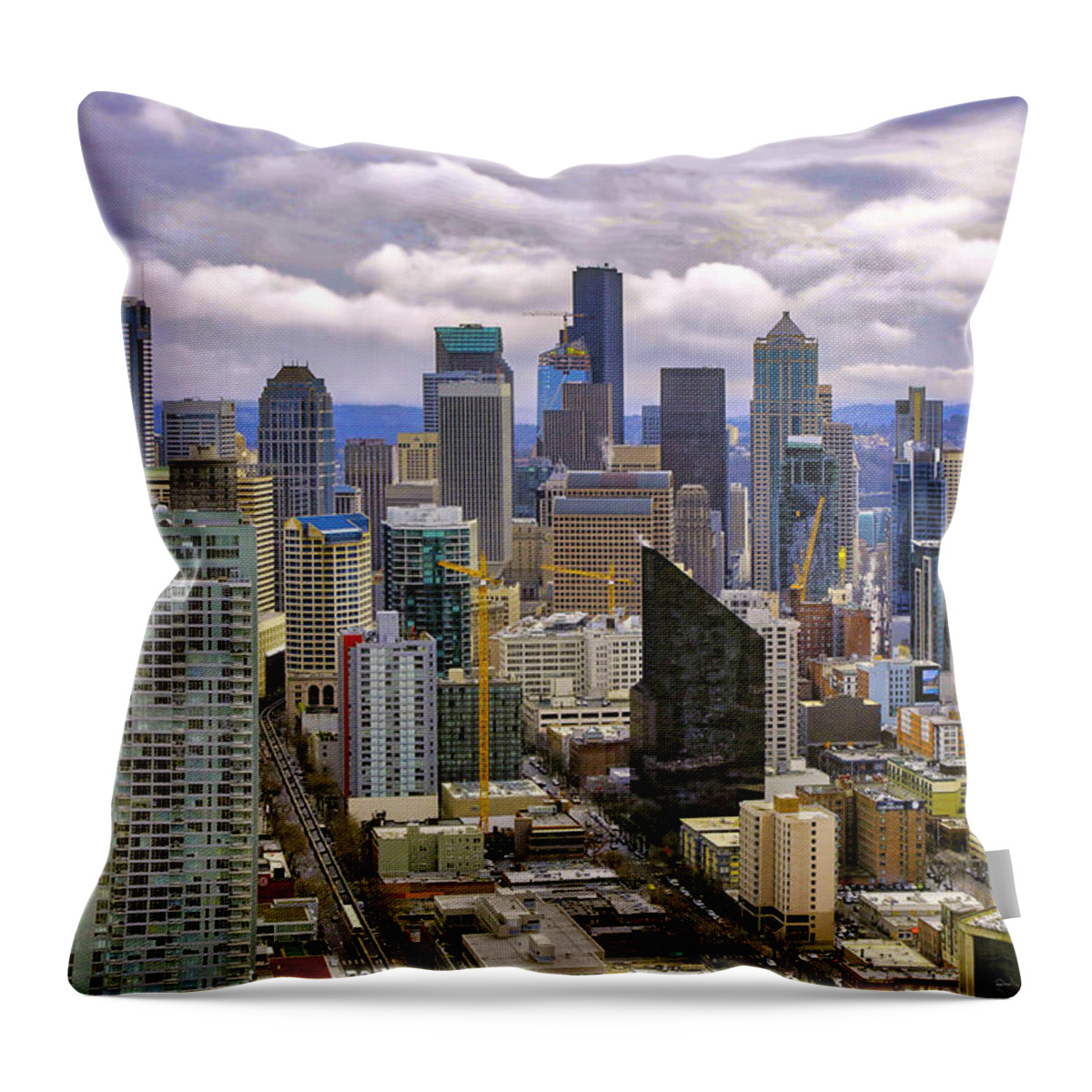 Seattle Throw Pillow featuring the photograph Seattle Skyline by Lorraine Baum
