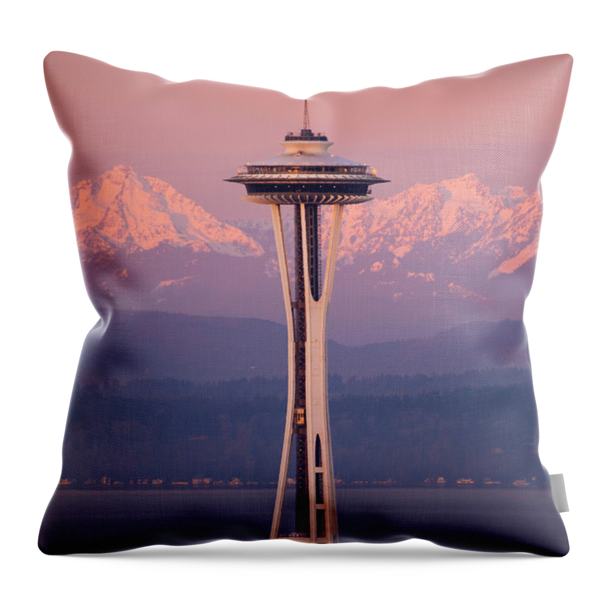 Seattle Throw Pillow featuring the photograph Seattle Valentines Day Sunrise by Matt McDonald