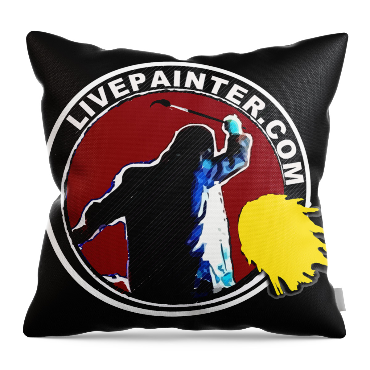 2016 Live Painter Logo Throw Pillow featuring the painting second Official Live Painter Logo by Neal Barbosa