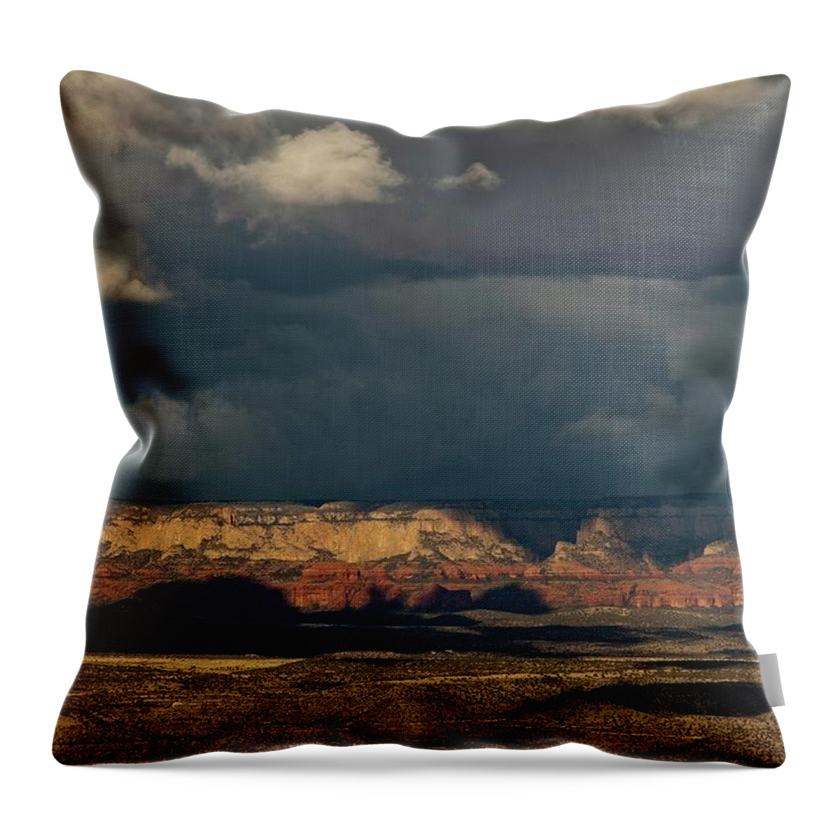 Red Rocks Throw Pillow featuring the photograph Secret Mountain Wilderness Storm by Ron Chilston
