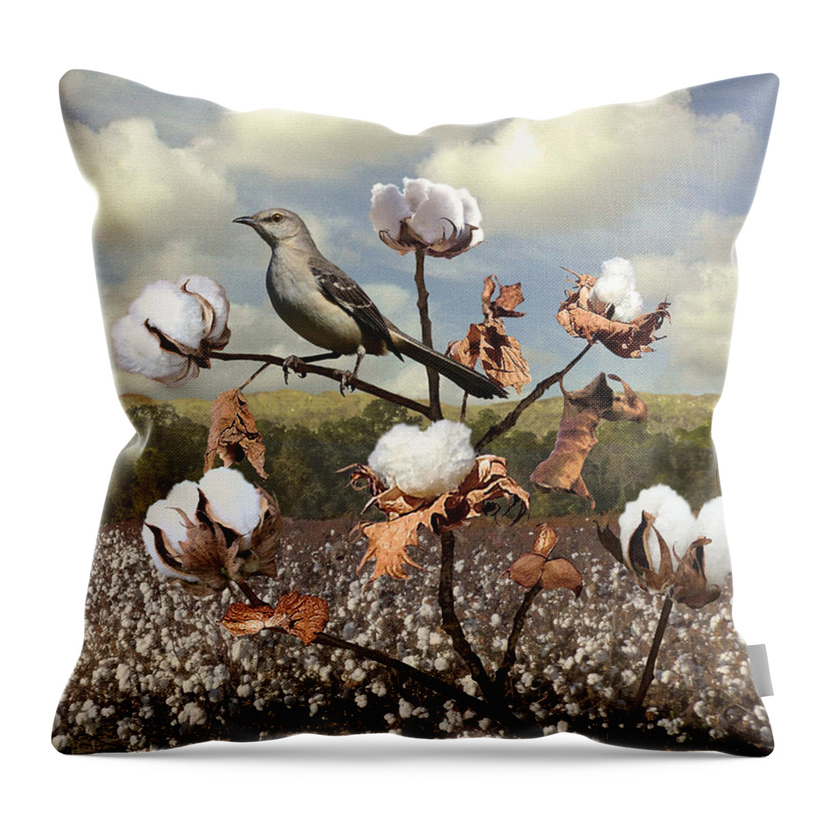 Bird Throw Pillow featuring the digital art Secret Of The Mockingbird by M Spadecaller