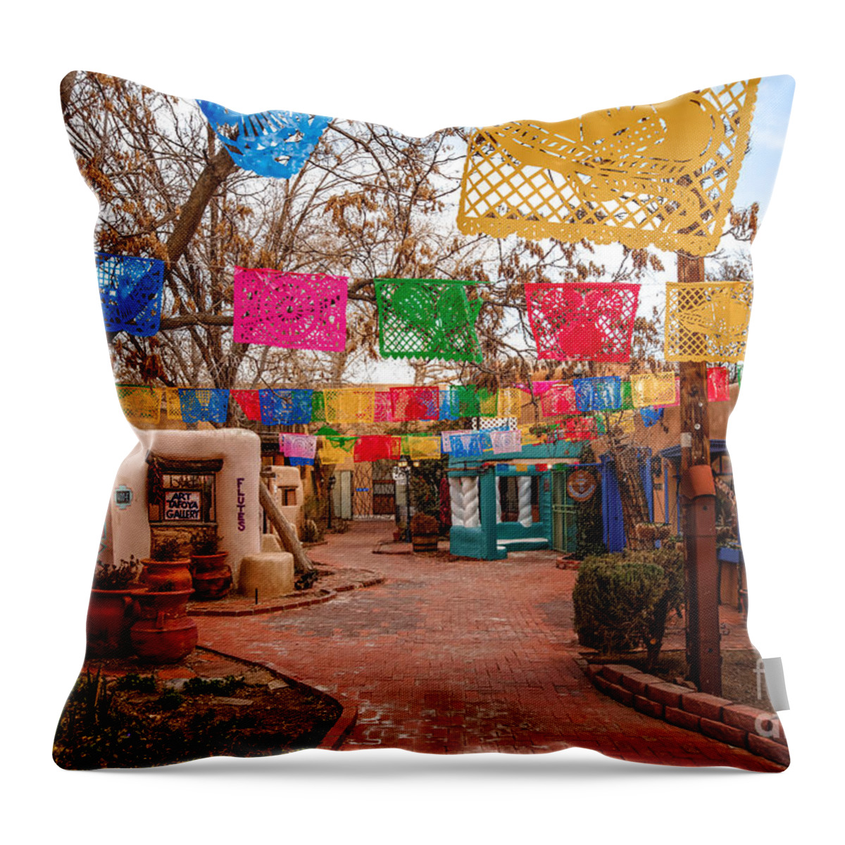 Old Throw Pillow featuring the photograph Secret Passageway at Old Town Albuquerque II - New Mexico by Silvio Ligutti