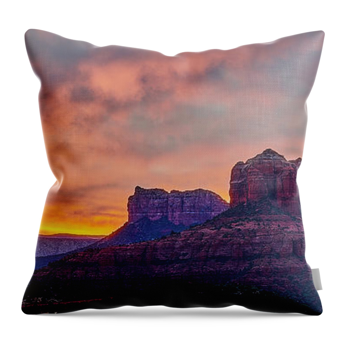 Cathedral Rock Throw Pillow featuring the photograph Sedona Sunrise by Jon Glaser