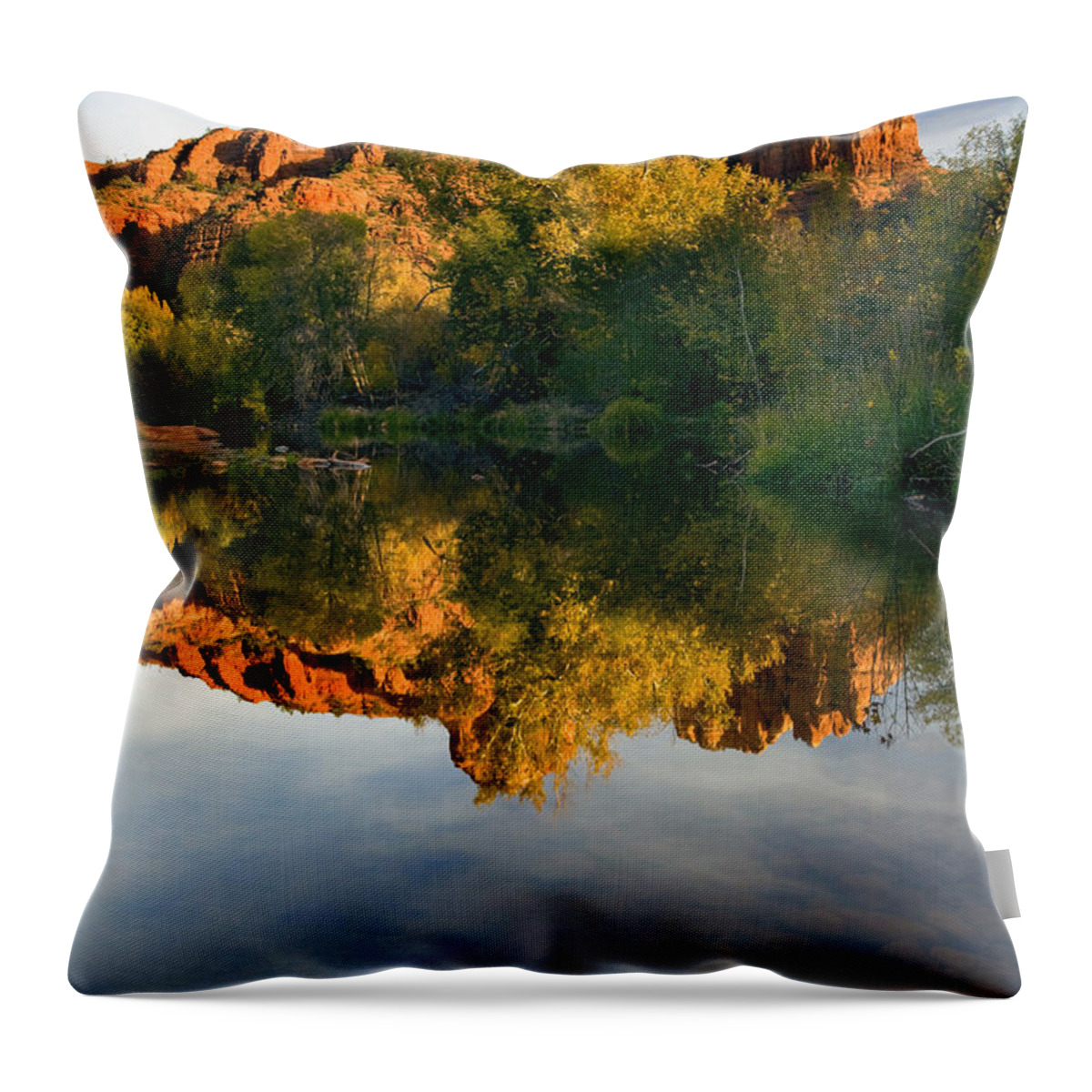 Reflection Throw Pillow featuring the photograph Sedona Sunset by Michael Dawson