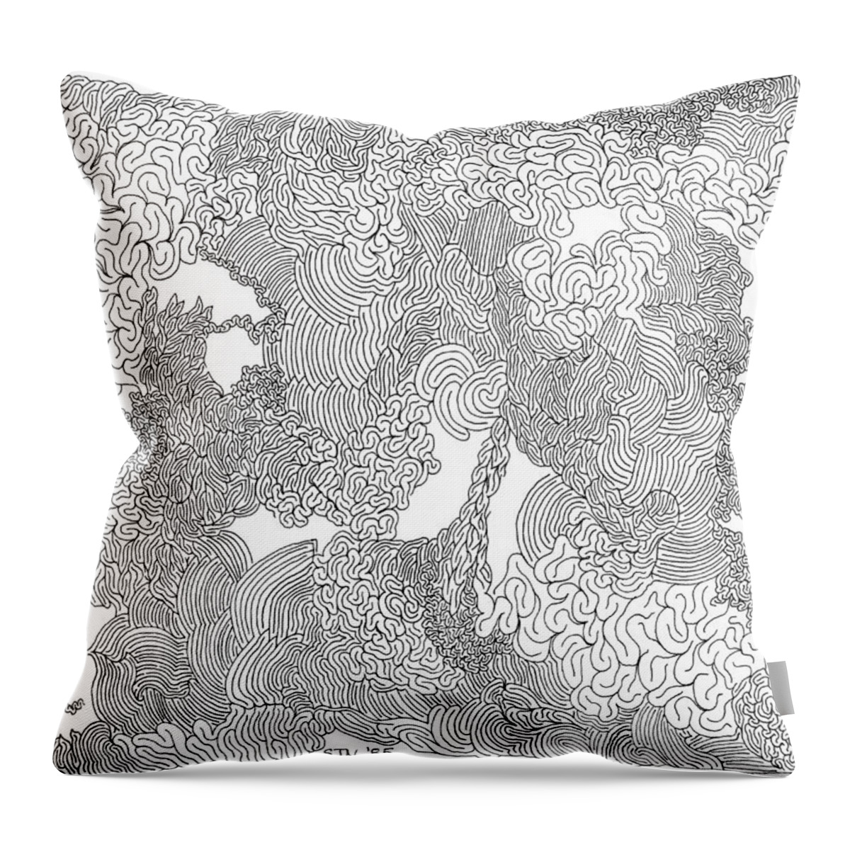 Mazes Throw Pillow featuring the drawing Seduction by Steven Natanson
