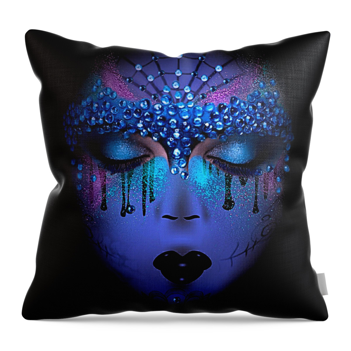  Throw Pillow featuring the digital art See No Evil, Hear no Evil, Speak no Evil by Artful Oasis