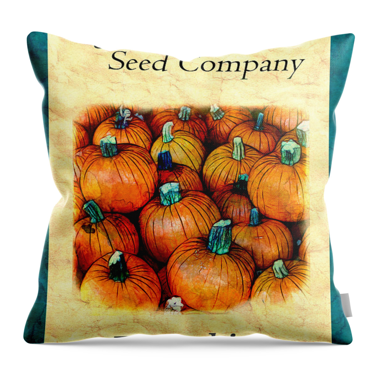  Throw Pillow featuring the photograph Seed Packet -- Pumpkins by Judi Bagwell