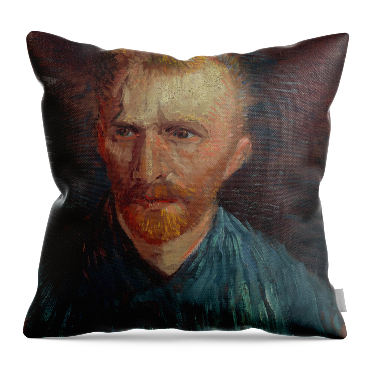 Vincent Van Gogh Throw Pillow featuring the painting Self-Portrait-1 by Vincent van Gogh
