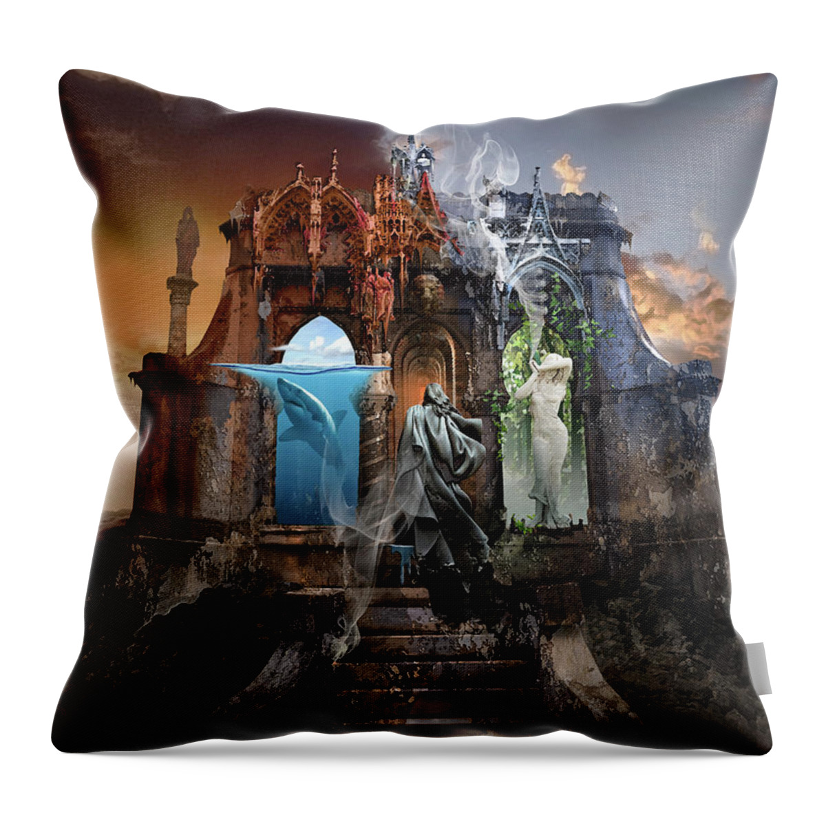 Life Throw Pillow featuring the digital art Self Reincarnation by George Grie