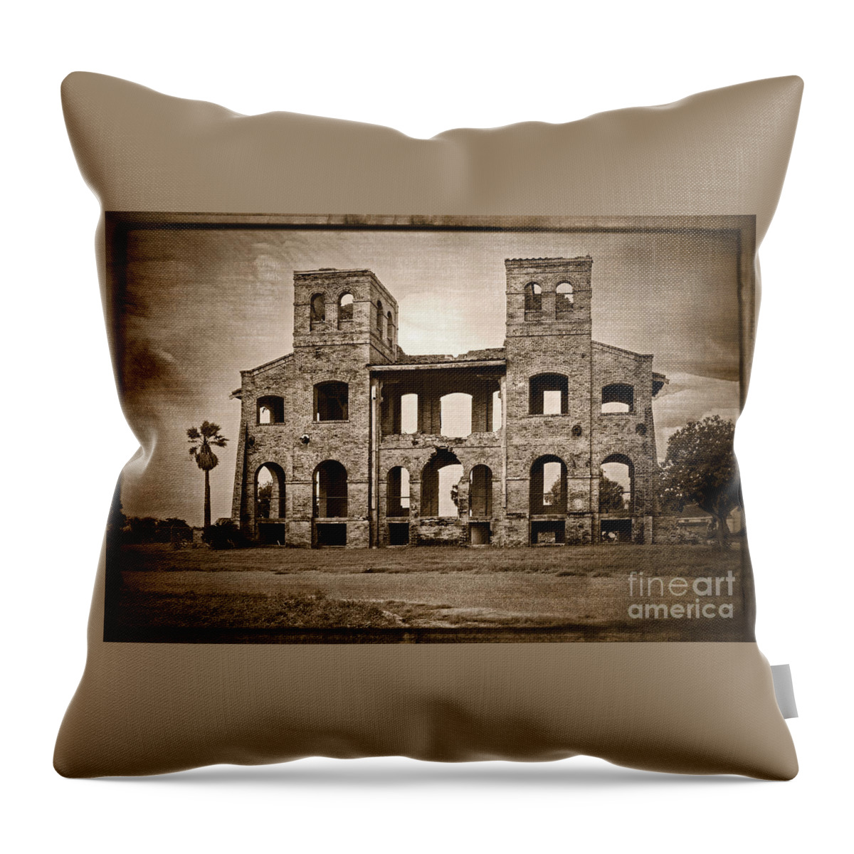 St Josephs And St Peters Seminary Throw Pillow featuring the photograph Seminary Ruins by Imagery by Charly
