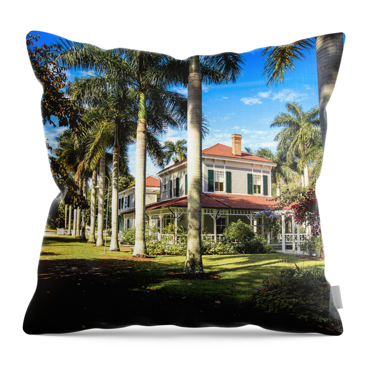 Ford Throw Pillow featuring the photograph Seminole Lodge by Sean Allen