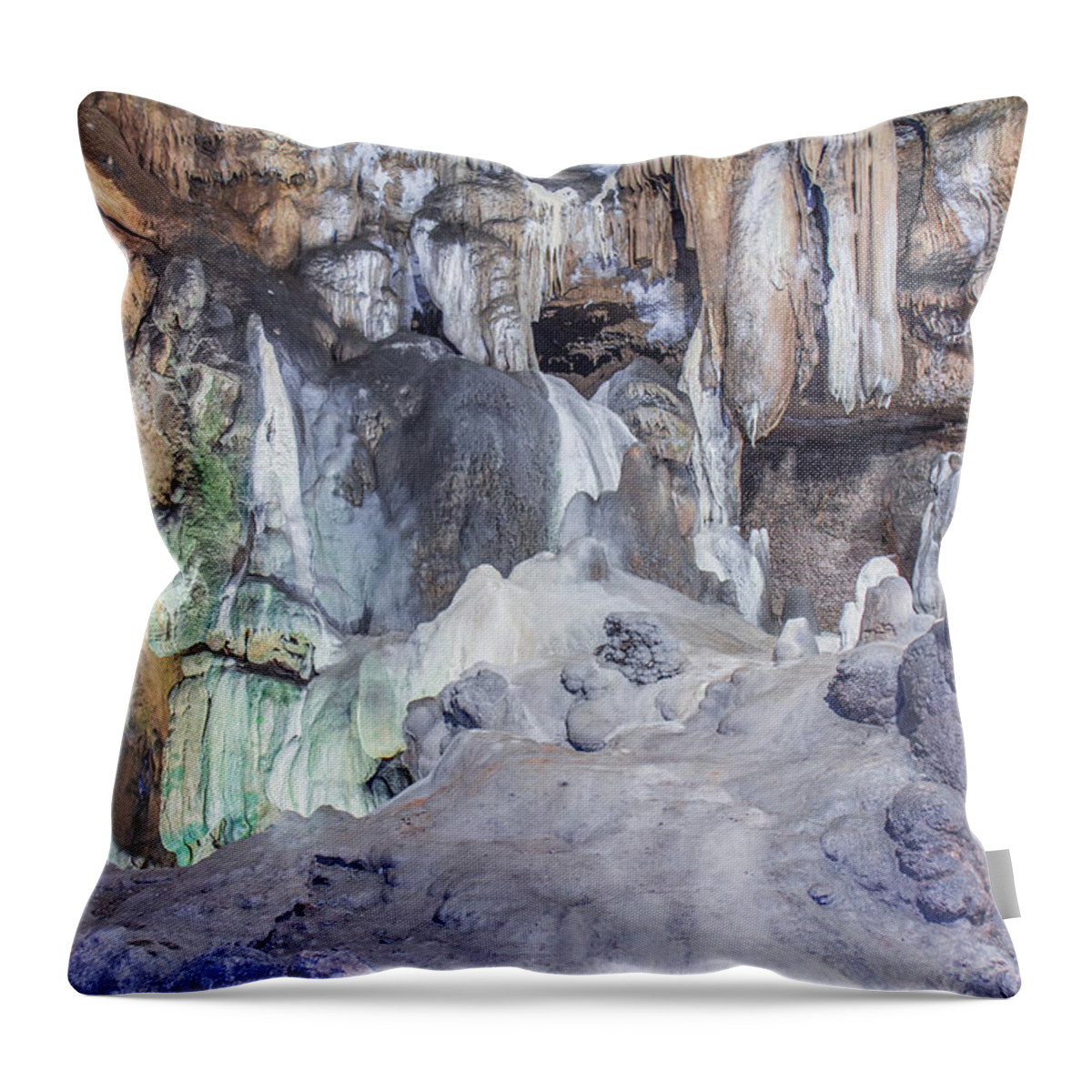 Seneca Caverns Throw Pillow featuring the photograph Seneca Caverns by Mary Almond
