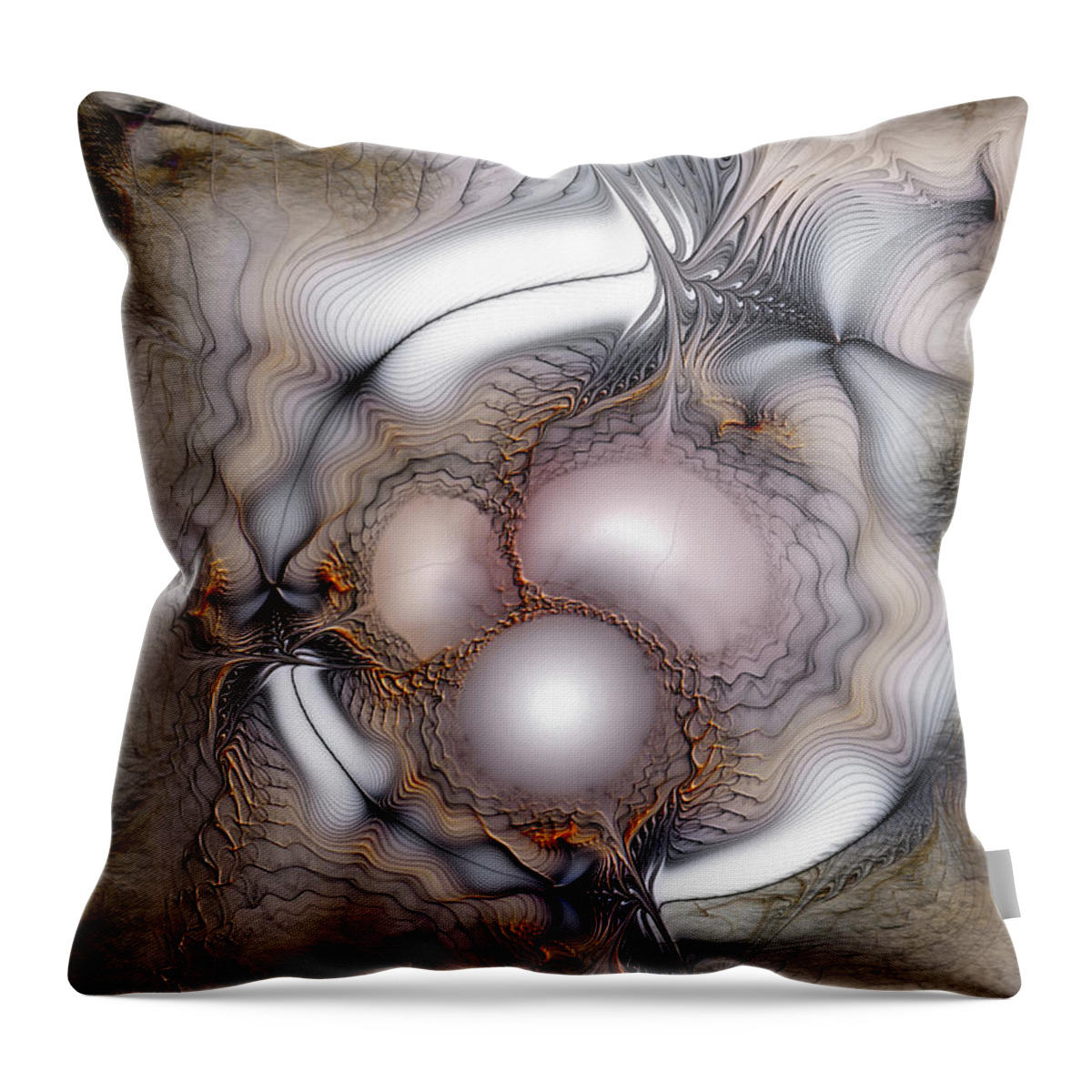 Abstract Throw Pillow featuring the digital art Sensorial Seclusion by Casey Kotas