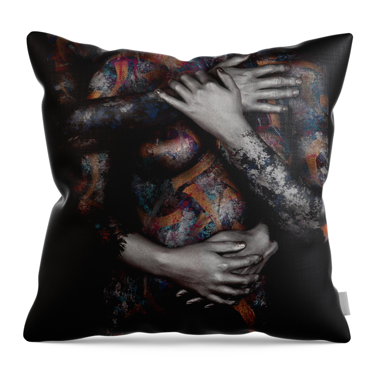 Angela Rene' Roberts Throw Pillow featuring the photograph Sensual Embrace by Cully Firmin
