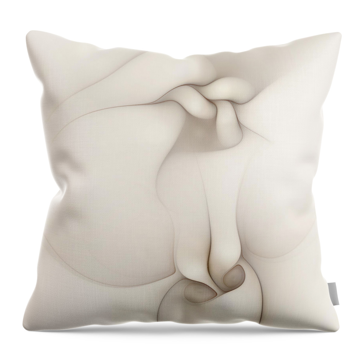 Abstract Throw Pillow featuring the digital art Sensual Manifestations 3 by Casey Kotas