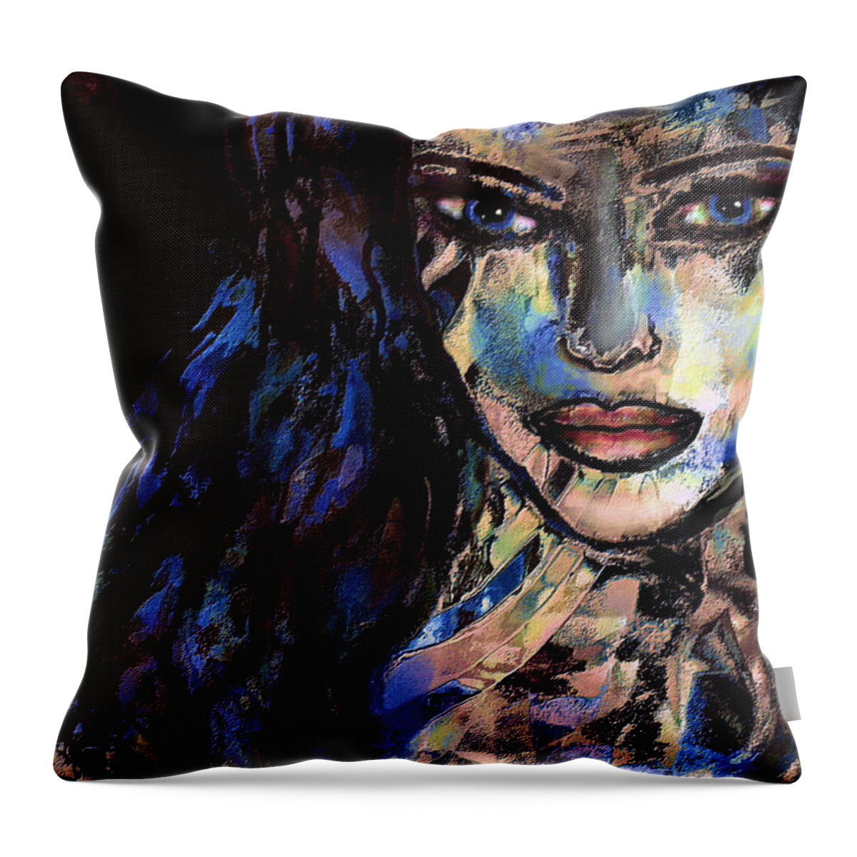 Nude Throw Pillow featuring the mixed media Sensuelle by Natalie Holland