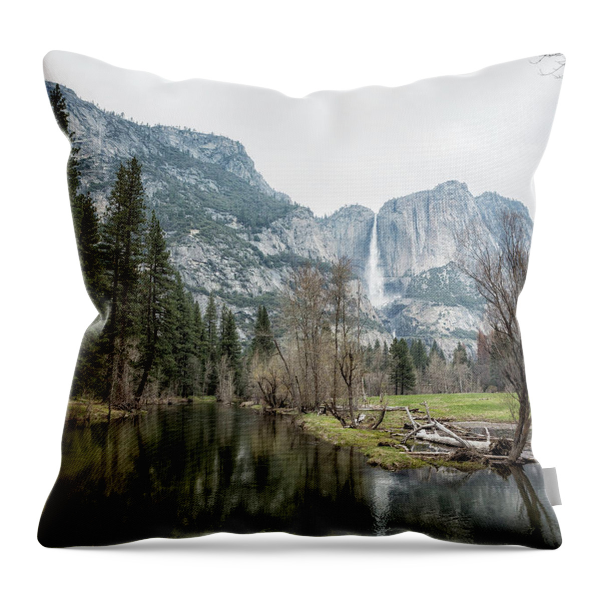 Yosemite Falls Throw Pillow featuring the photograph Yosemite Falls by Belinda Greb