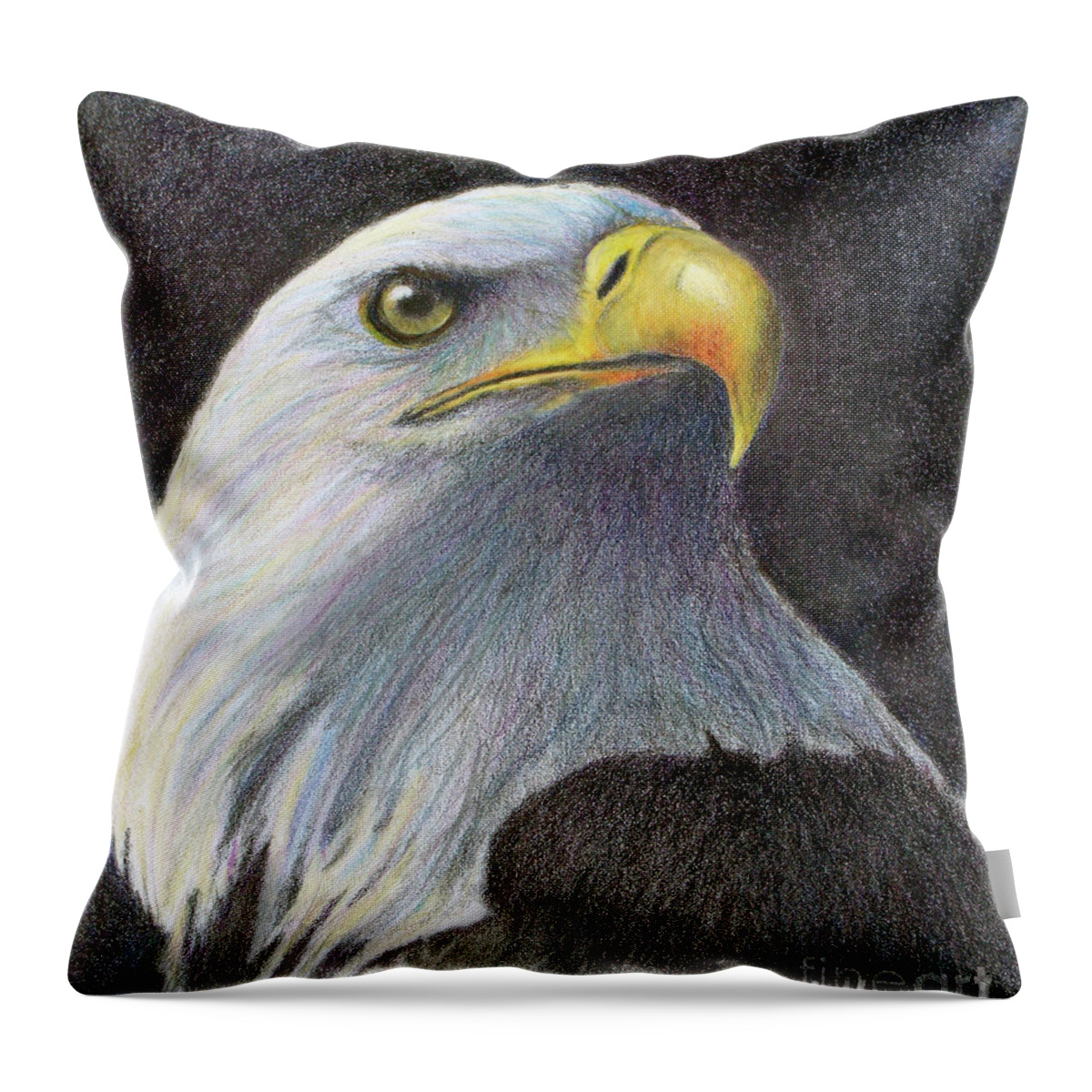 Eagle Throw Pillow featuring the painting Sentinel by Phyllis Howard