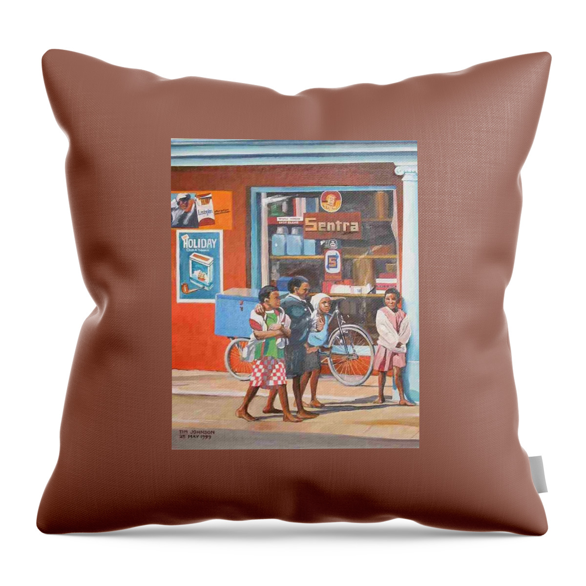 Shop Throw Pillow featuring the painting Sentra by Tim Johnson