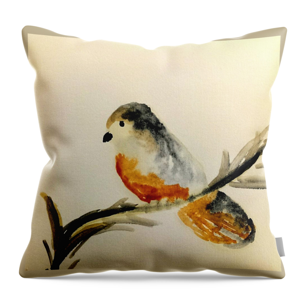 Bird Throw Pillow featuring the painting Serenity by Lou Belcher