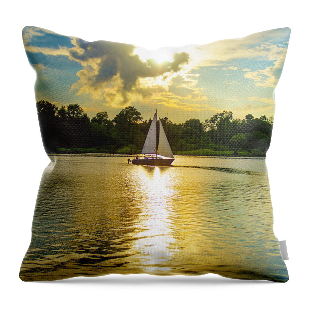 Sailing Throw Pillow featuring the photograph Serenity by Mary Hahn Ward