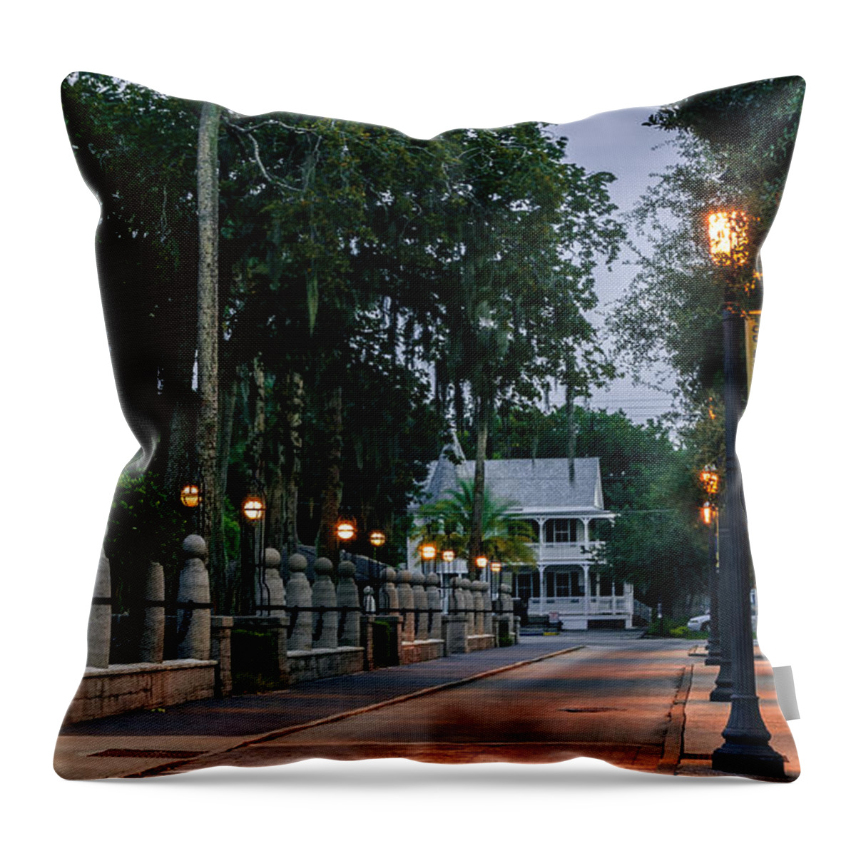America Throw Pillow featuring the photograph Sevilla Street In Saint Augustine Florida by Traveler's Pics
