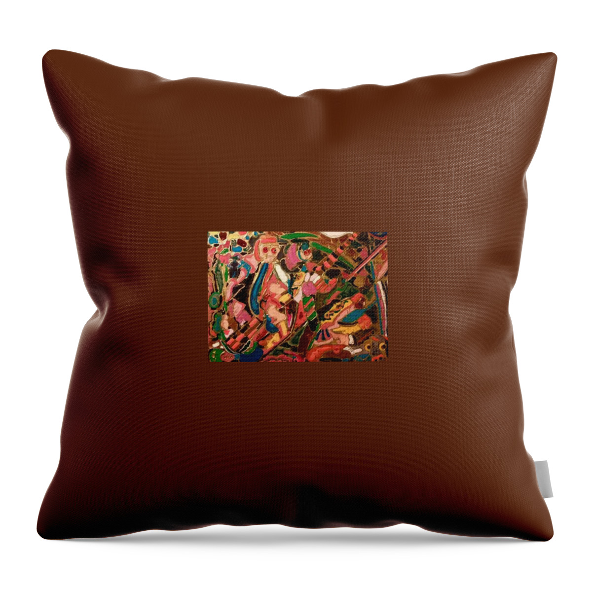 Colorful Art Throw Pillow featuring the painting Sex Violence by Ray Khalife