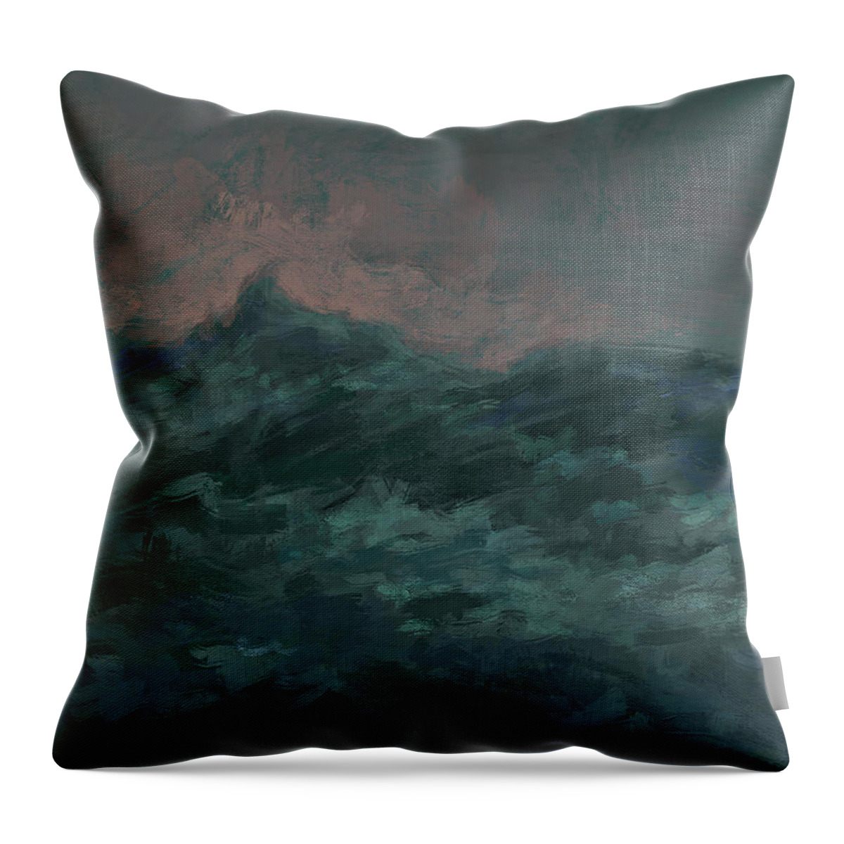 Shadesofblue Shades Blue Sea Seascape Waves Wavestorm Landscape Impressionism Expresionism Abstractart Abstract Throw Pillow featuring the digital art Shades of blue by M A Ibanez