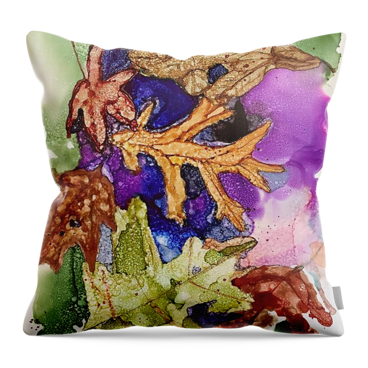Fall Throw Pillow featuring the painting Shades of Fall by Marcia Breznay