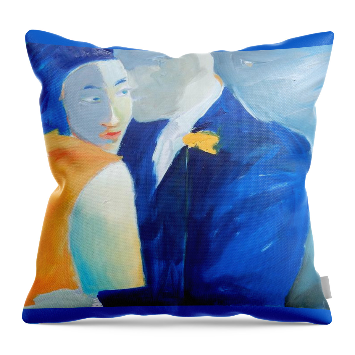 Figure Throw Pillow featuring the painting Shades of Gray by Gary Coleman