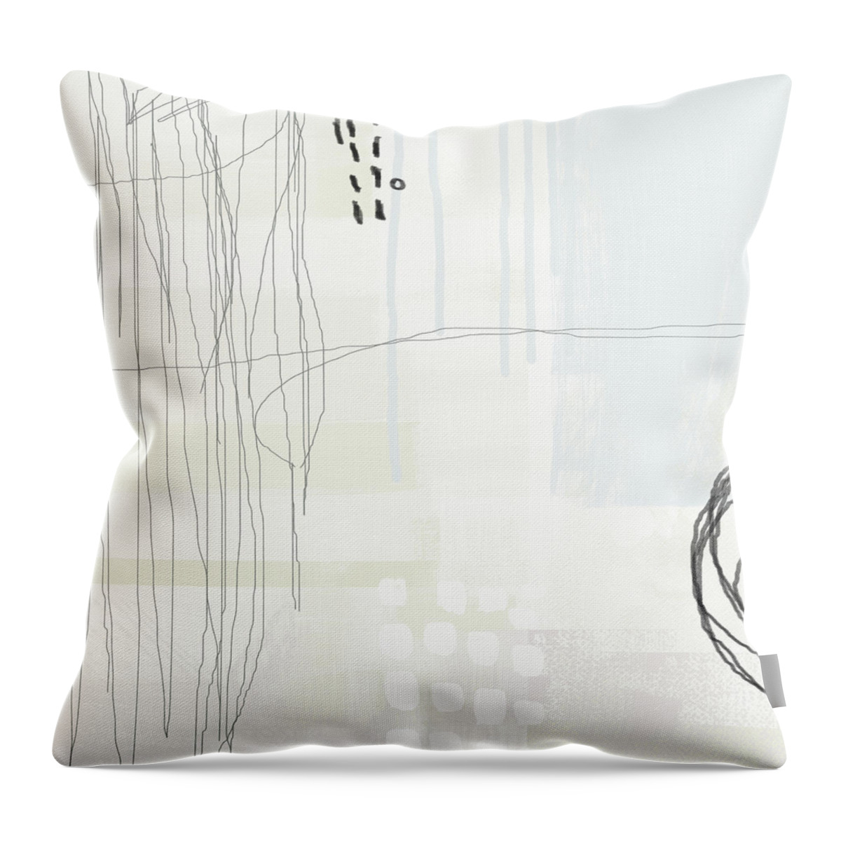 Abstract Throw Pillow featuring the painting Shades of White 1 - Art by Linda Woods by Linda Woods