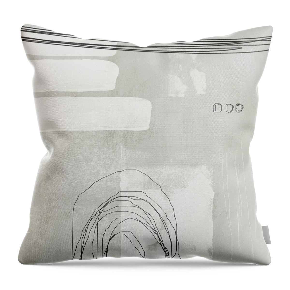 Abstract Throw Pillow featuring the painting Shades of White 2 - Art by Linda Woods by Linda Woods