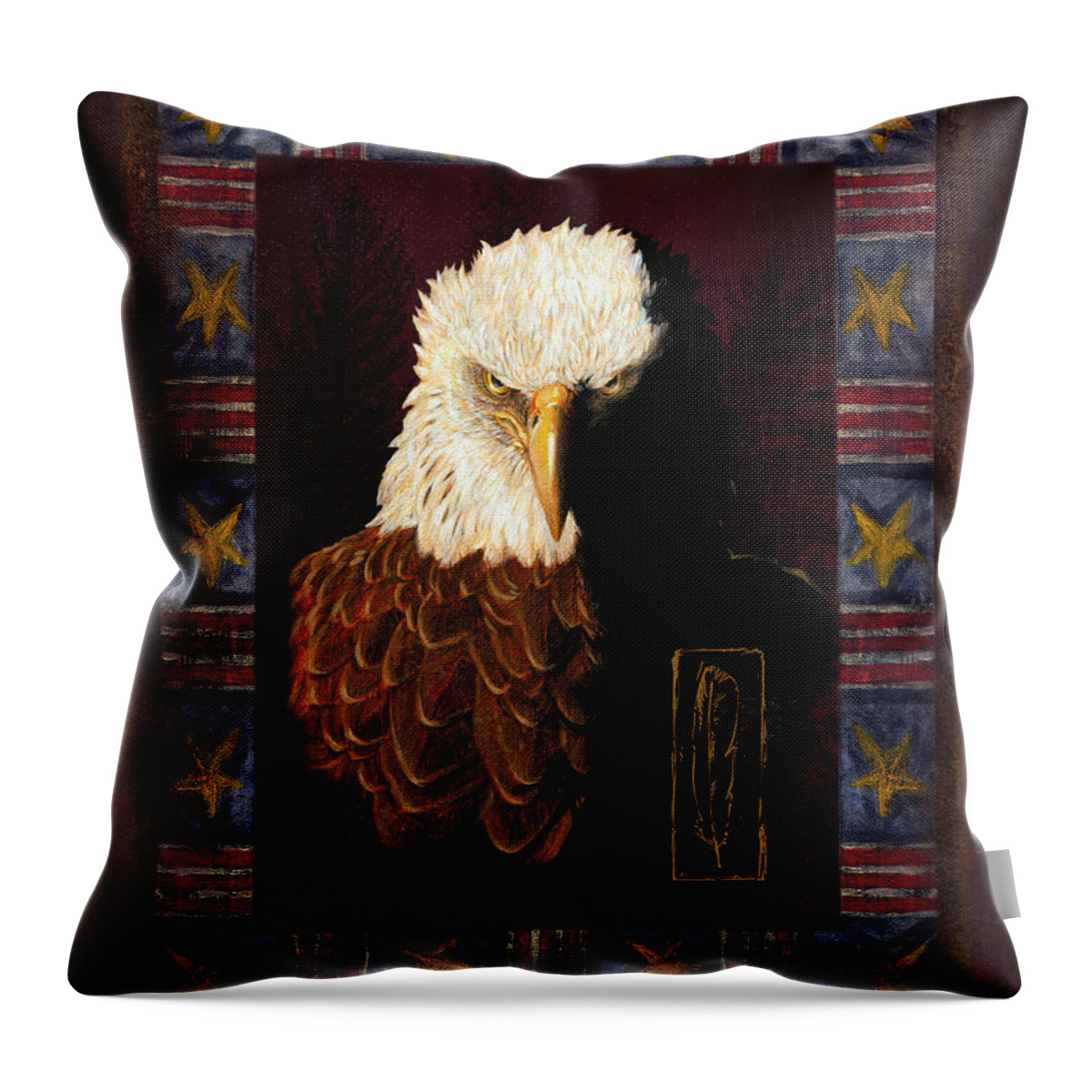 Wildlife Throw Pillow featuring the painting Shadow Eagle by JQ Licensing
