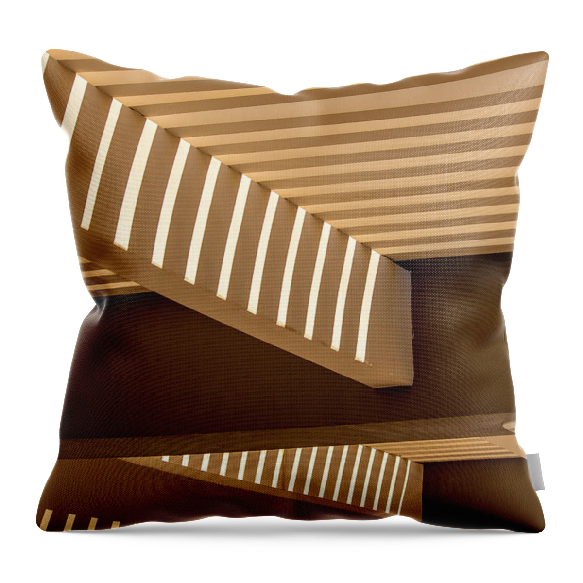 Abstract Throw Pillow featuring the photograph Shadow Play - Abstract by Barbara Zahno