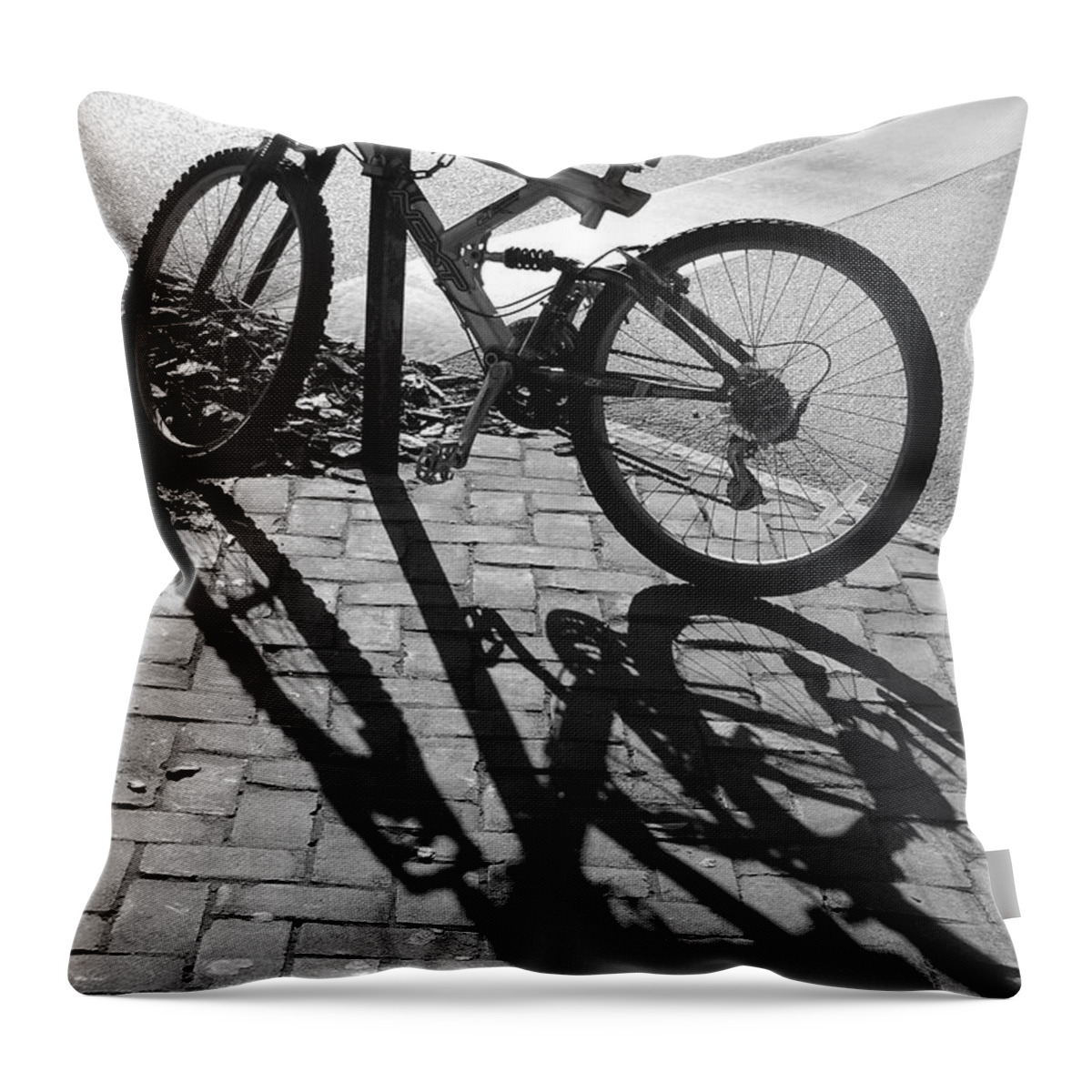 Black And White Throw Pillow featuring the photograph Shadow Play by Suzanne Gaff
