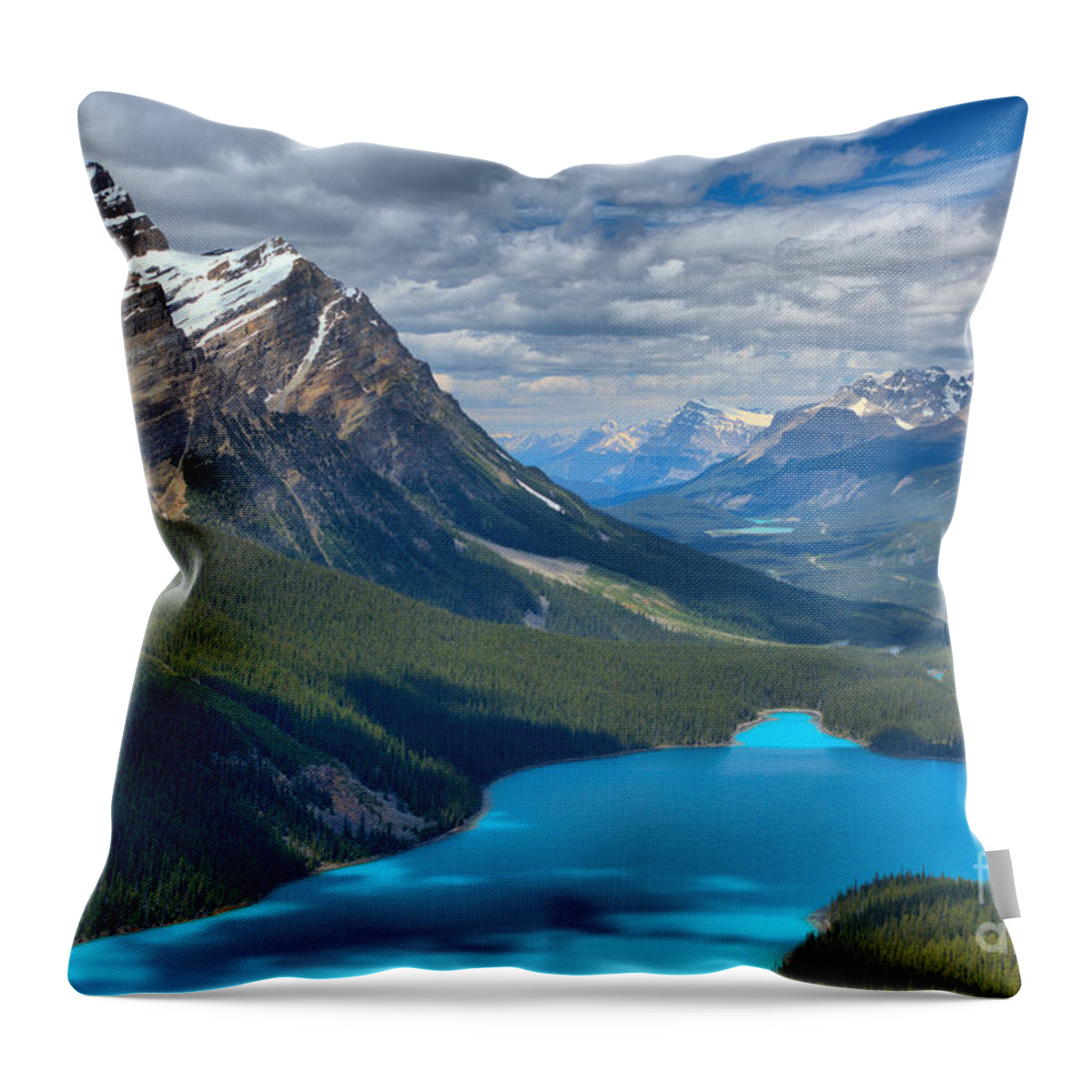 Peyto Lake Throw Pillow featuring the photograph Shadow Shades Of Peyto by Adam Jewell
