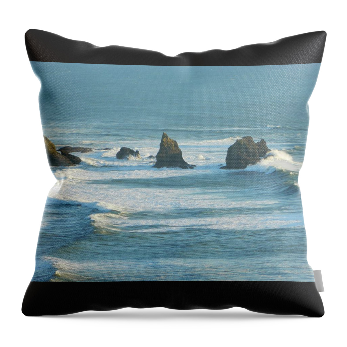 Oregon Throw Pillow featuring the photograph Shadowed Waves by Gallery Of Hope 