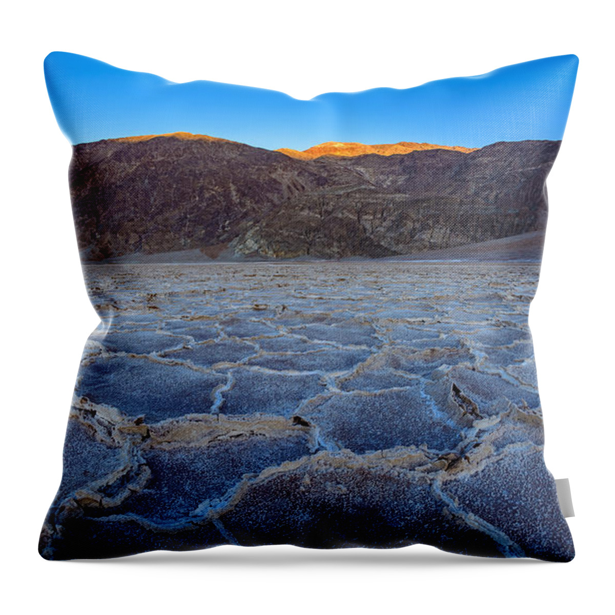 Badwater Throw Pillow featuring the photograph Shadows Fall Over Badwater by Mark Rogers