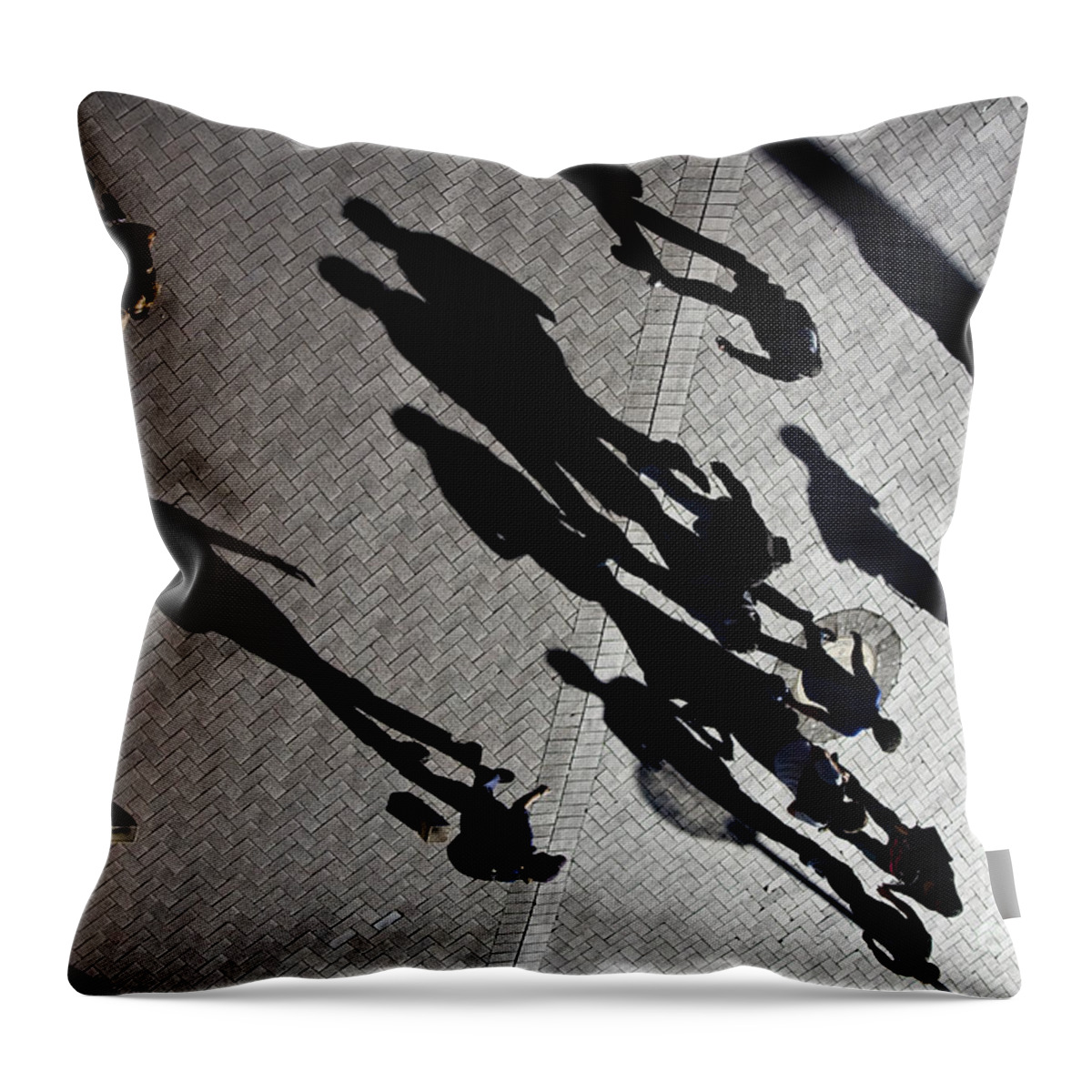 Shadows People Abstract Throw Pillow featuring the photograph Shadows by Sheila Smart Fine Art Photography