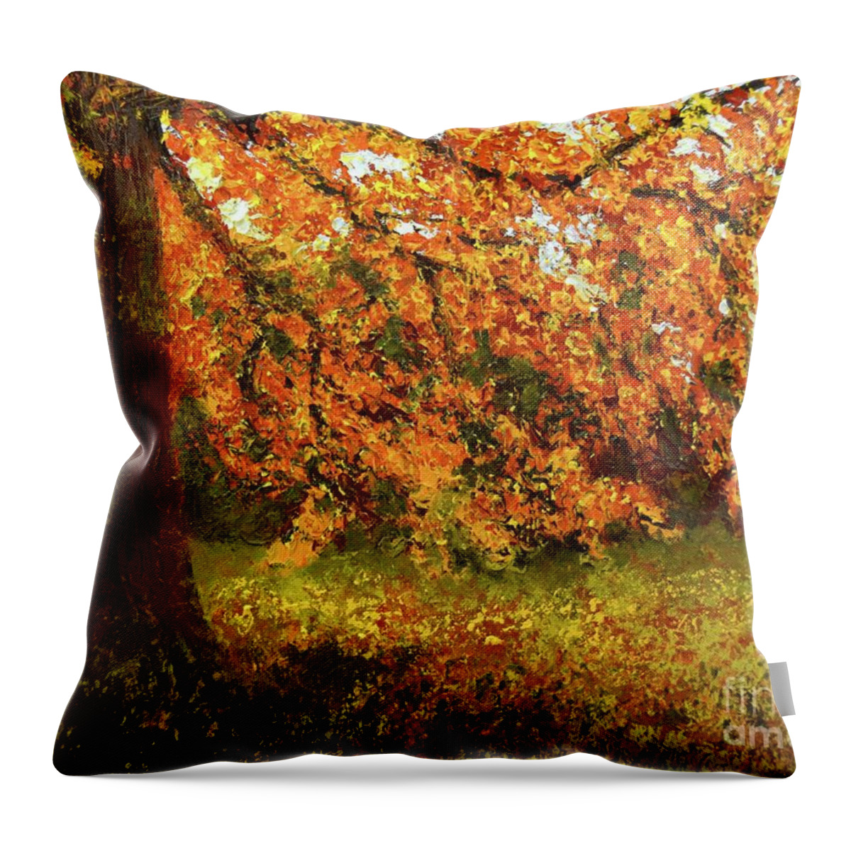  Throw Pillow featuring the painting Shady Oak by Barrie Stark
