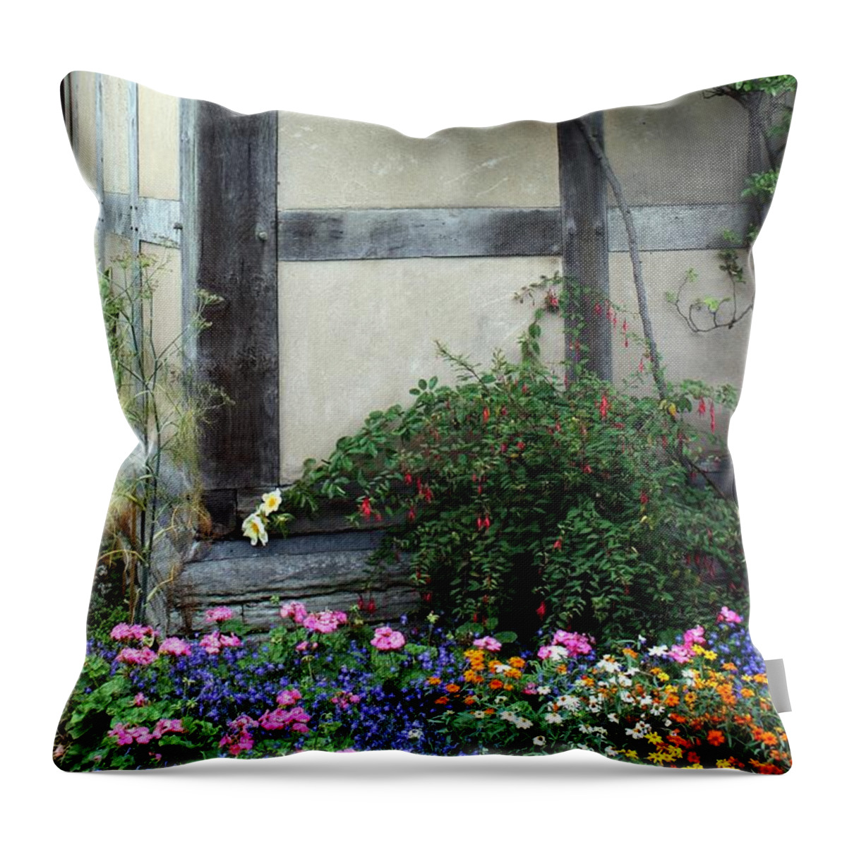 English Throw Pillow featuring the photograph Shakespeare's Back Garden by Diane Lindon Coy