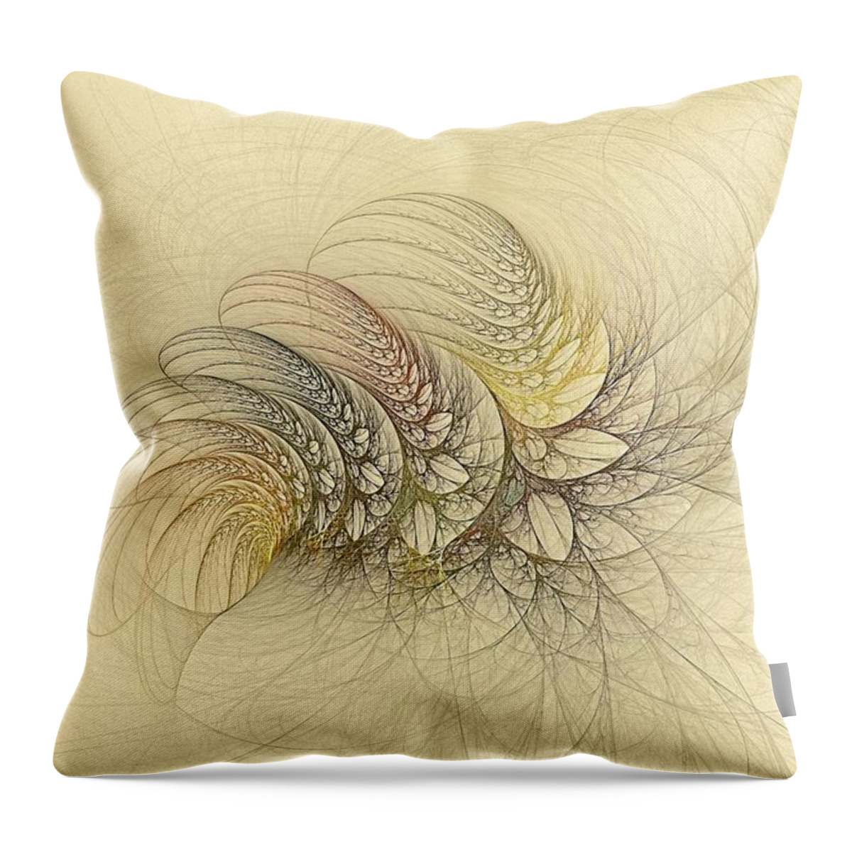 Ferns Throw Pillow featuring the digital art Shallazar Ferns by Doug Morgan