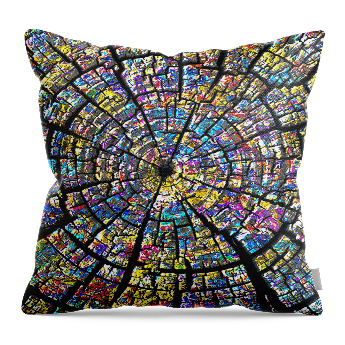 Abstract Throw Pillow featuring the mixed media Shattered by Tony Rubino