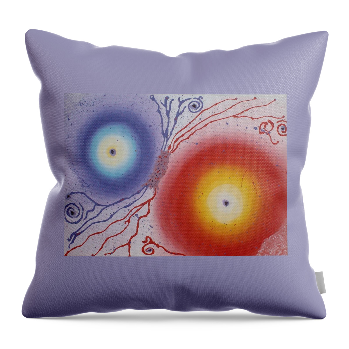 Modern Abstract Acrylic Throw Pillow featuring the painting She and He by Georgeta Blanaru