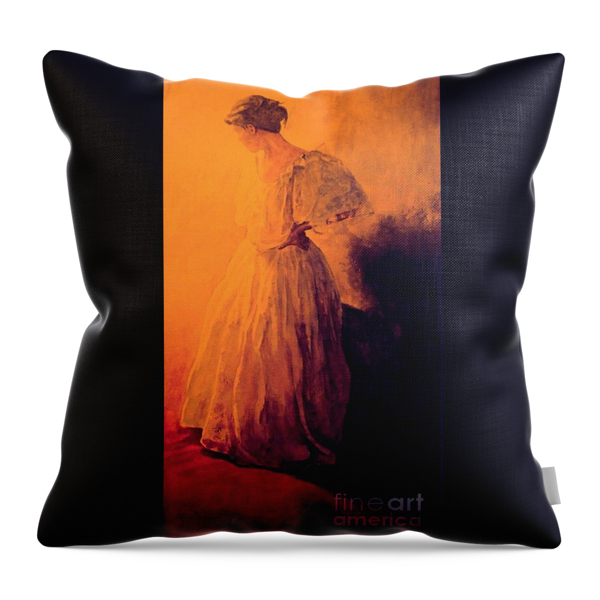 Woman Throw Pillow featuring the painting She Danced by William Kelsey