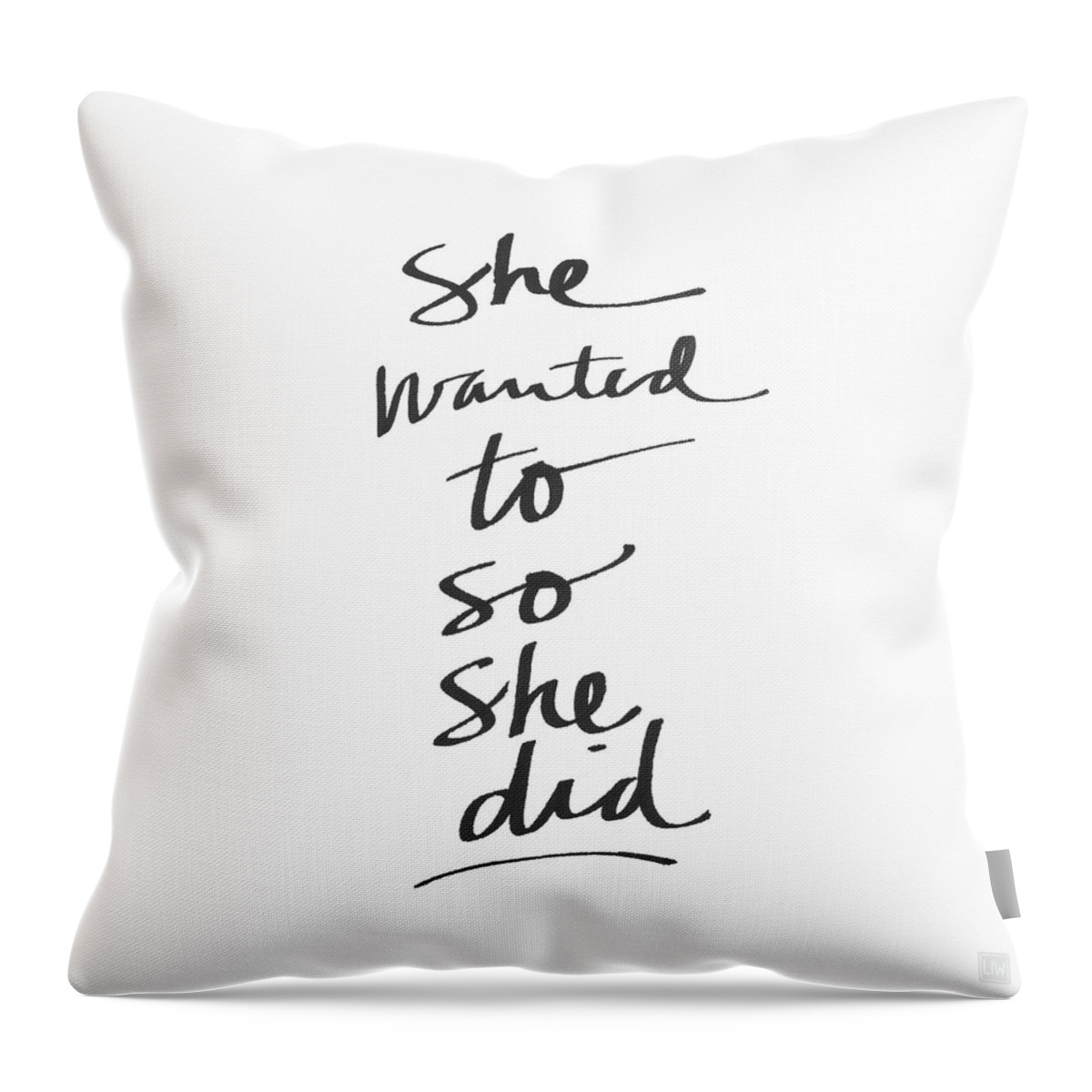#faaAdWordsBest Throw Pillow featuring the painting She Wanted To So She Did- Art by Linda Woods by Linda Woods