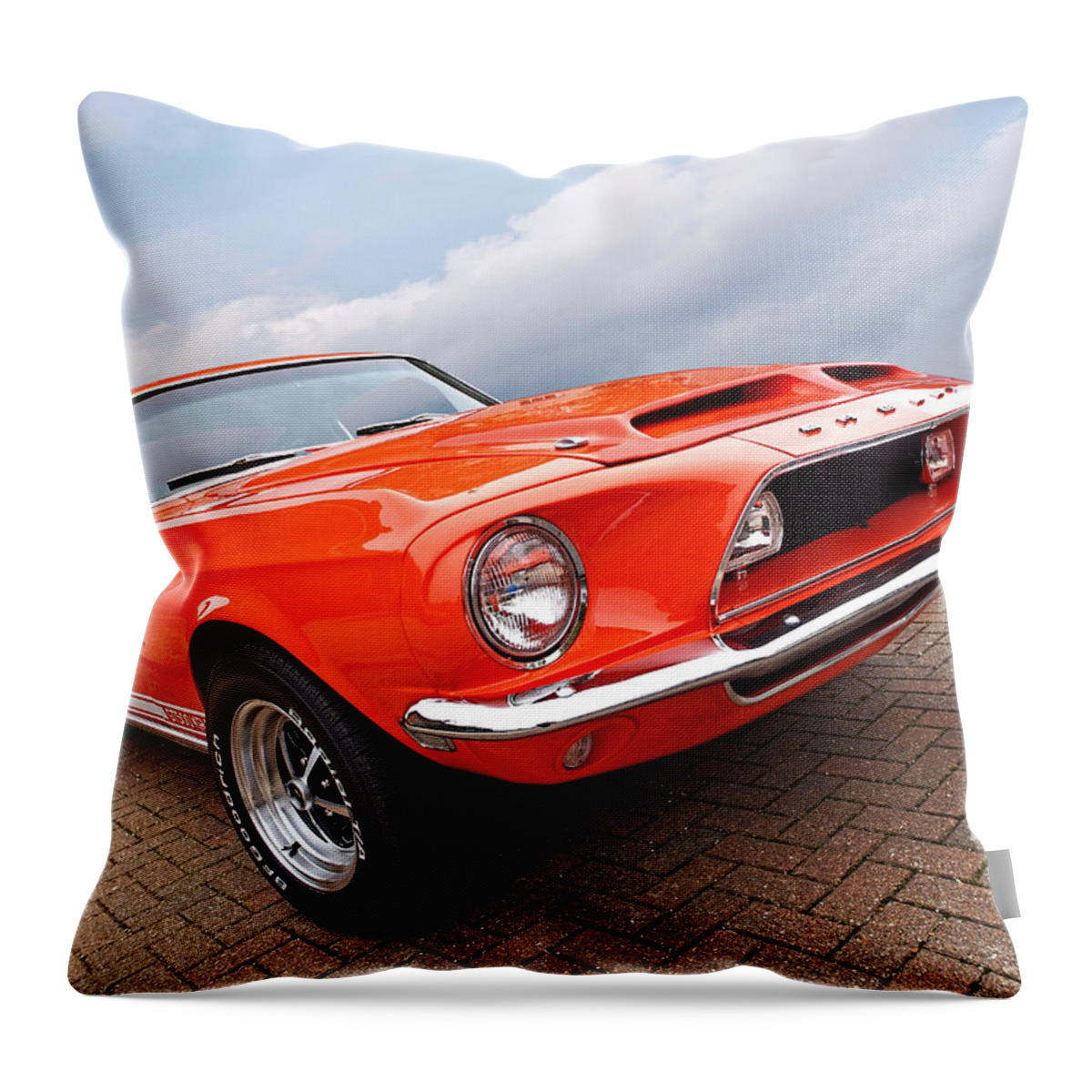 Mustang Throw Pillow featuring the photograph Shelby GT500KR 1968 by Gill Billington