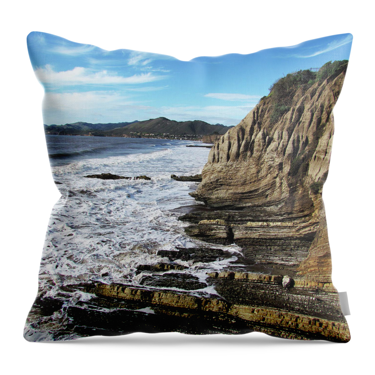 Art Sale Throw Pillow featuring the photograph Shell Beach Cliffs by John Irons